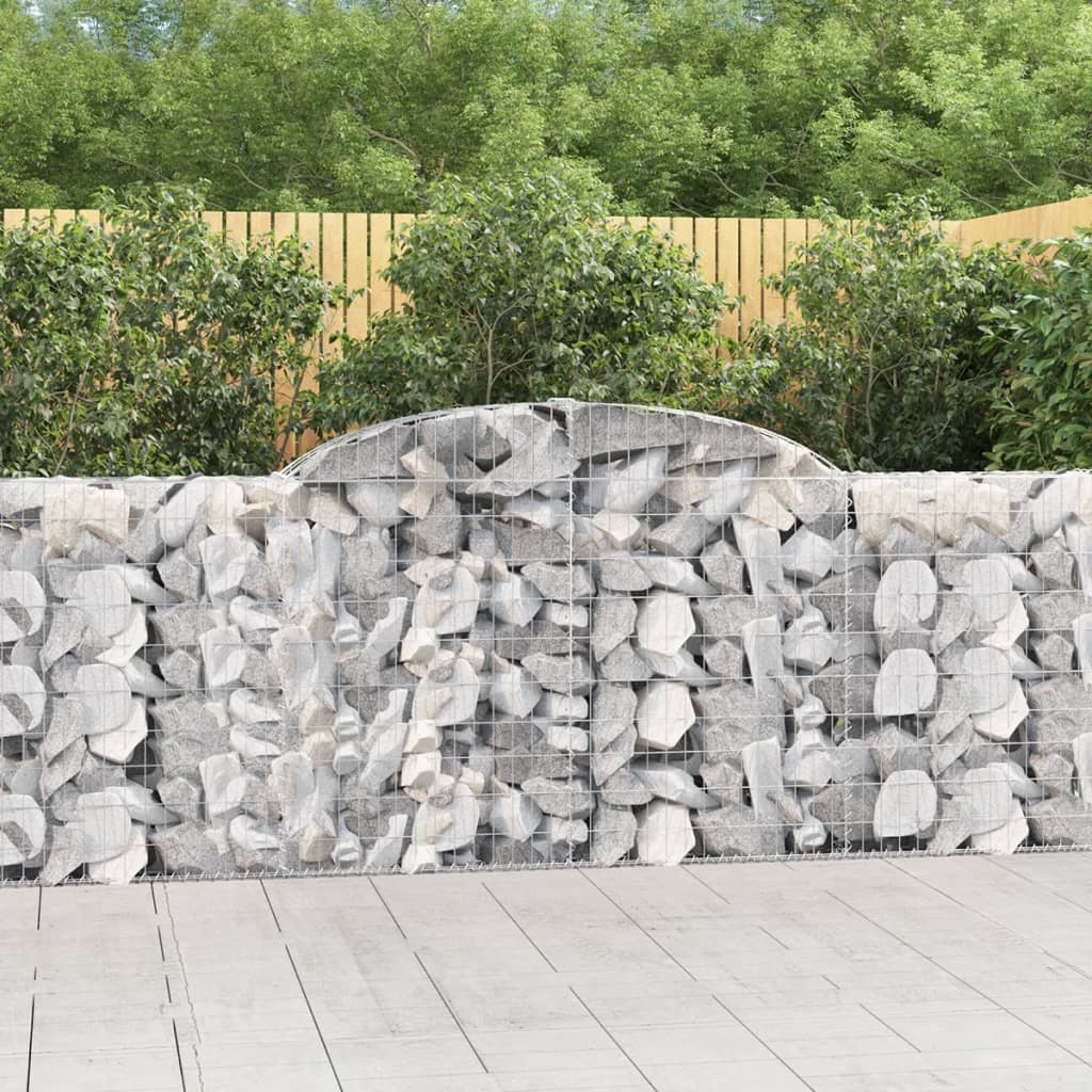 VidaXL Gabionen 3 Stk. gebogen 300x30x100 120 cm Eisen