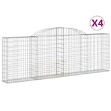 VidaXL Gabionen 4 Stück gebogen 300x30x100 120 cm Eisen