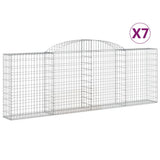VidaXL Gabionen 7 Stk. gebogen 300x30x100 120 cm Eisen