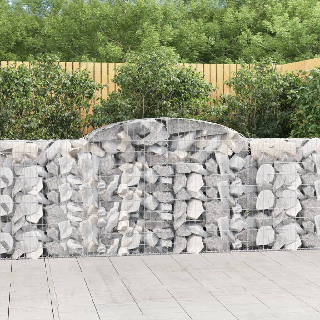 VidaXL Gabionen 10 Stück gebogen 300x30x100 120 cm Eisen