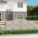 VidaXL Gabionen 2 Stück gebogen 300x30x120 140 cm Eisen