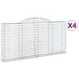 VidaXL Gabionen 4 Stück gebogen 300x30x140 160 cm Eisen