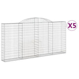 VidaXL Gabionen 5 Stück gebogen 300x30x140 160 cm Eisen