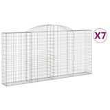 VidaXL Gabionen 7 Stk. gebogen 300x30x140 160 cm Eisen