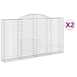 VidaXL Gabionen 2 Stück gebogen 300x30x160 180 cm Eisen