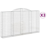 VidaXL Gabionen 3 Stück gebogen 300x30x160 180 cm Eisen