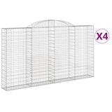 VidaXL Gabionen 4 Stück gebogen 300x30x160 180 cm Eisen