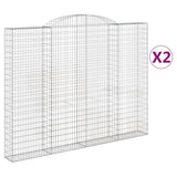 VidaXL Gabionen 2 Stück gebogen 300x30x220 240 cm Eisen