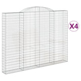 VidaXL Gabionen 4 Stück gebogen 300x30x220 240 cm Eisen