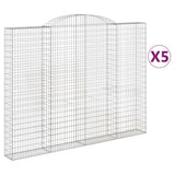VidaXL Gabionen 5 Stück gebogen 300x30x220 240 cm Eisen