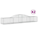 VidaXL Gabionen 2 Stück gebogen 300x50x40 60 cm verzinktes Eisen