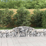 VidaXL Gabionen 2 Stück gebogen 300x50x40 60 cm verzinktes Eisen