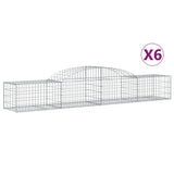 VidaXL Gabionen 6 Stück gebogen 300x50x40 60 cm verzinktes Eisen