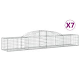 VidaXL Gabionen 7 Stück gebogen 300x50x40 60 cm verzinktes Eisen