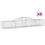 VidaXL Gabionen 8 Stück gebogen 300x50x40 60 cm verzinktes Eisen