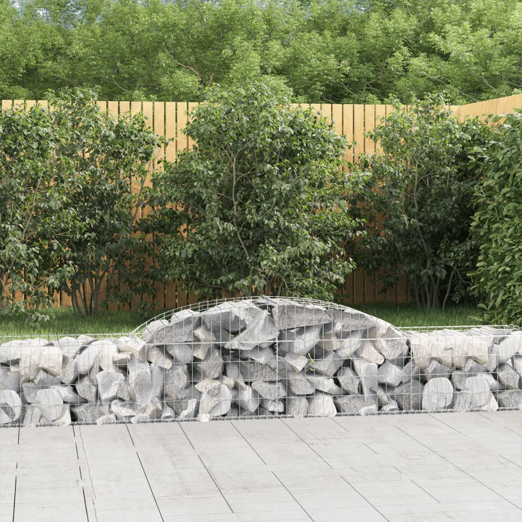 VidaXL Gabionen 8 Stück gebogen 300x50x40 60 cm verzinktes Eisen