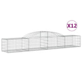 VidaXL Gabionen 12 Stück gebogen 300x50x40 60 cm verzinktes Eisen