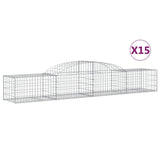 VidaXL Gabionen 15 Stück gebogen 300x50x40 60 cm verzinktes Eisen
