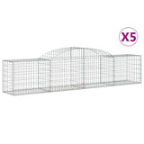 VidaXL Gabionen 5 Stück gebogen 300x50x60 80 cm verzinktes Eisen