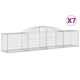 VidaXL Gabionen 7 Stück gebogen 300x50x60 80 cm verzinktes Eisen