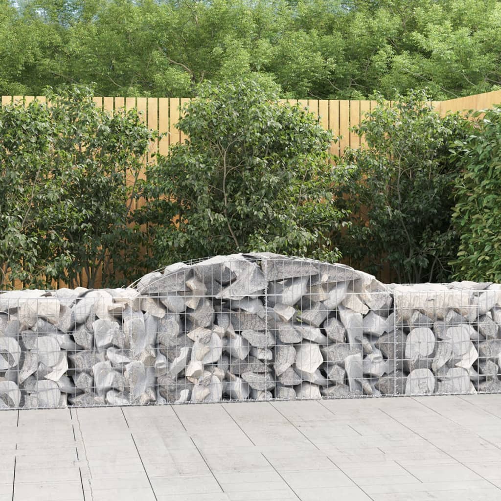 VidaXL Gabionen 8 Stück gebogen 300x50x60 80 cm verzinktes Eisen