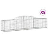 VidaXL Gabionen 9 Stück gebogen 300x50x60 80 cm verzinktes Eisen