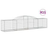VidaXL Gabionen 11 Stück gebogen 300x50x60 80 cm verzinktes Eisen