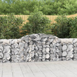 VidaXL Gabionen 4 Stück gebogen 300x50x80 100 cm verzinktes Eisen