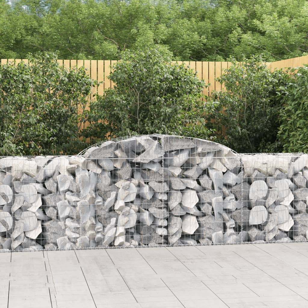 VidaXL Gabionen 7 Stück gebogen 300x50x80 100 cm verzinktes Eisen