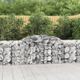 VidaXL Gabionen 7 Stück gebogen 300x50x80 100 cm verzinktes Eisen