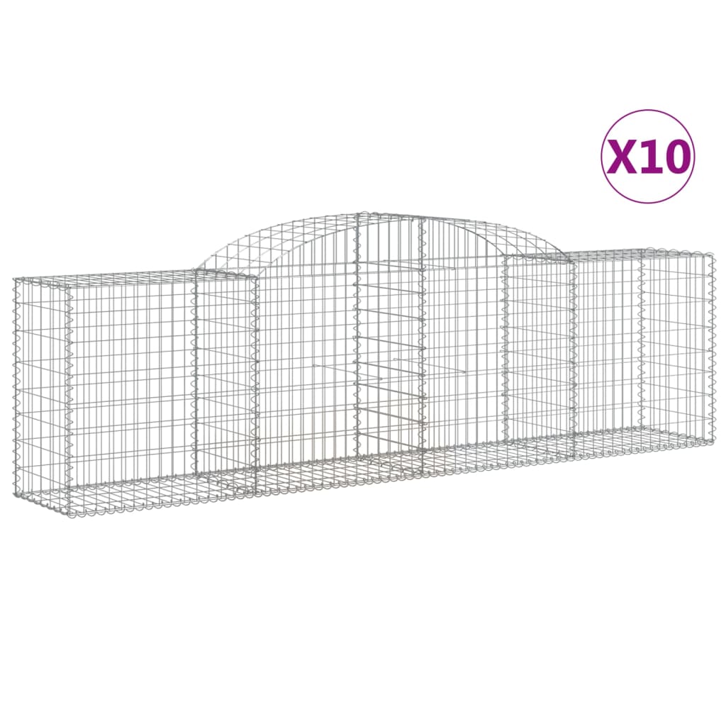 VidaXL Gabionen 10 Stück gebogen 300x50x80 100 cm Eisen