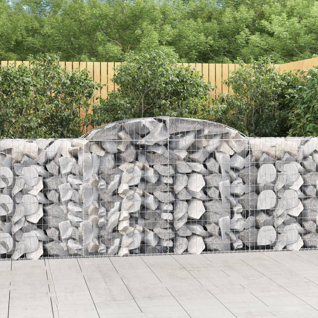 VidaXL Gabionen 3 Stück gebogen 300x50x100 120 cm Eisen