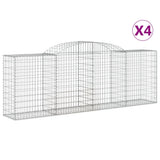 VidaXL Gabionen 4 Stück gebogen 300x50x100 120 cm Eisen