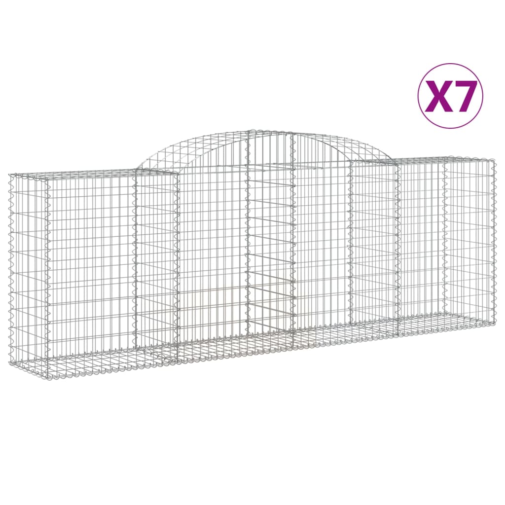 VidaXL Gabionen 7 Stk. gebogen 300x50x100 120 cm Eisen