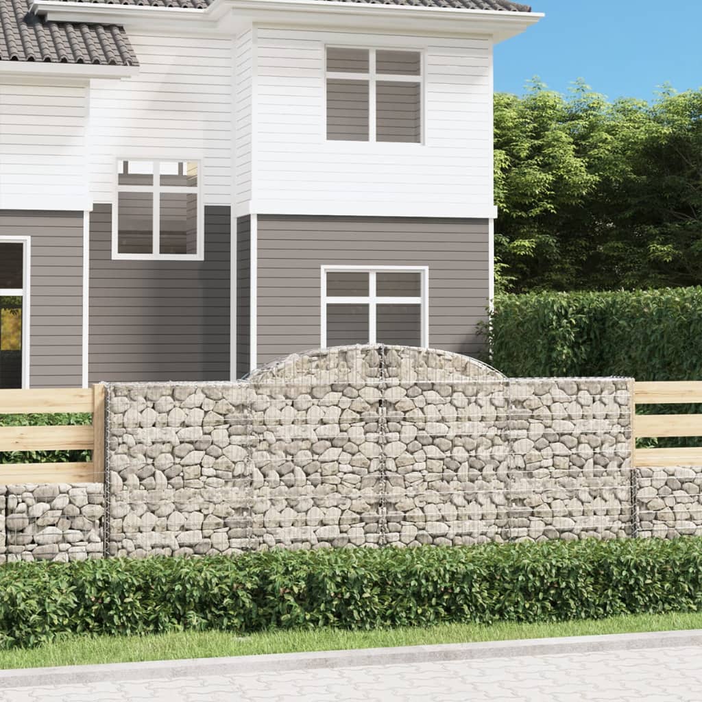 VidaXL Gabionen 3 Stück gebogen 300x50x120 140 cm Eisen