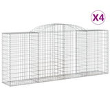 VidaXL Gabionen 4 Stück gebogen 300x50x120 140 cm Eisen