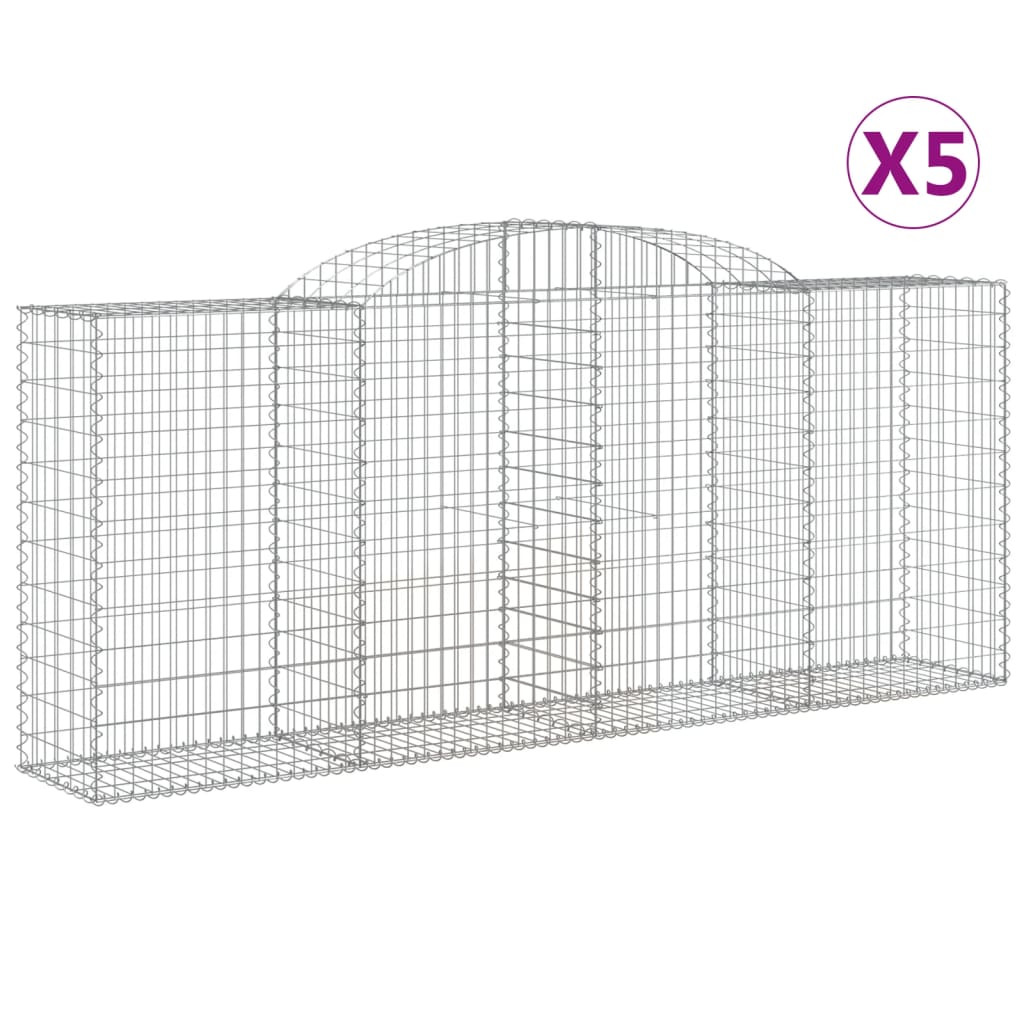 VidaXL Gabionen 5 Stück gebogen 300x50x120 140 cm Eisen