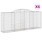 VidaXL Gabionen 6 Stück gebogen 300x50x120 140 cm Eisen