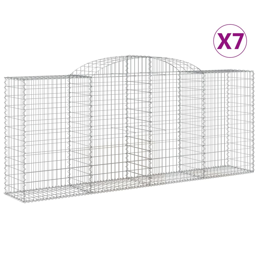 VidaXL Gabionen 7 Stk. gebogen 300x50x120 140 cm Eisen