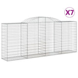 VidaXL Gabionen 7 Stk. gebogen 300x50x120 140 cm Eisen
