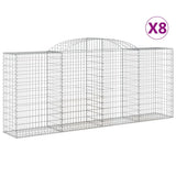 VidaXL Gabionen 8 Stück gebogen 300x50x120 140 cm Eisen