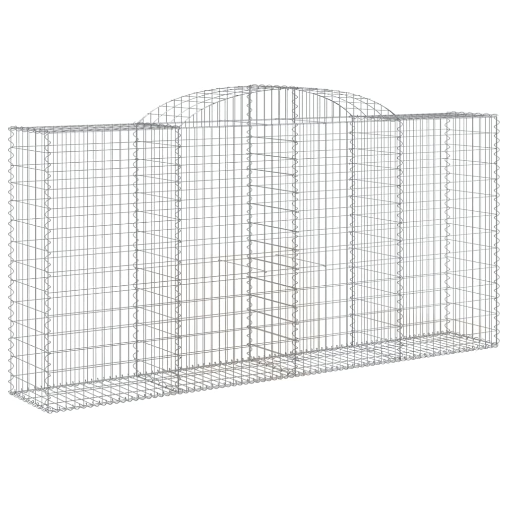VidaXL Gabionen 2 Stück gebogen 300x50x140 160 cm Eisen