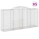 VidaXL Gabionen 5 Stück gebogen 300x50x140 160 cm Eisen