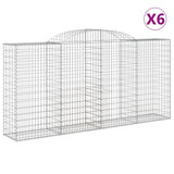 VidaXL Gabionen 6 Stück gebogen 300x50x140 160 cm Eisen