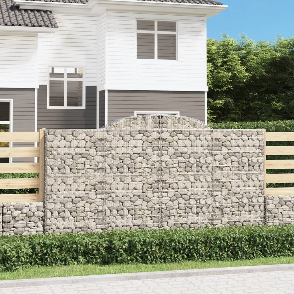 VidaXL Gabionen 3 Stück gebogen 300x50x160 180 cm Eisen