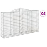 VidaXL Gabionen 4 Stück gebogen 300x50x160 180 cm Eisen