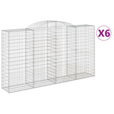 VidaXL Gabionen 6 Stück gebogen 300x50x160 180 cm Eisen