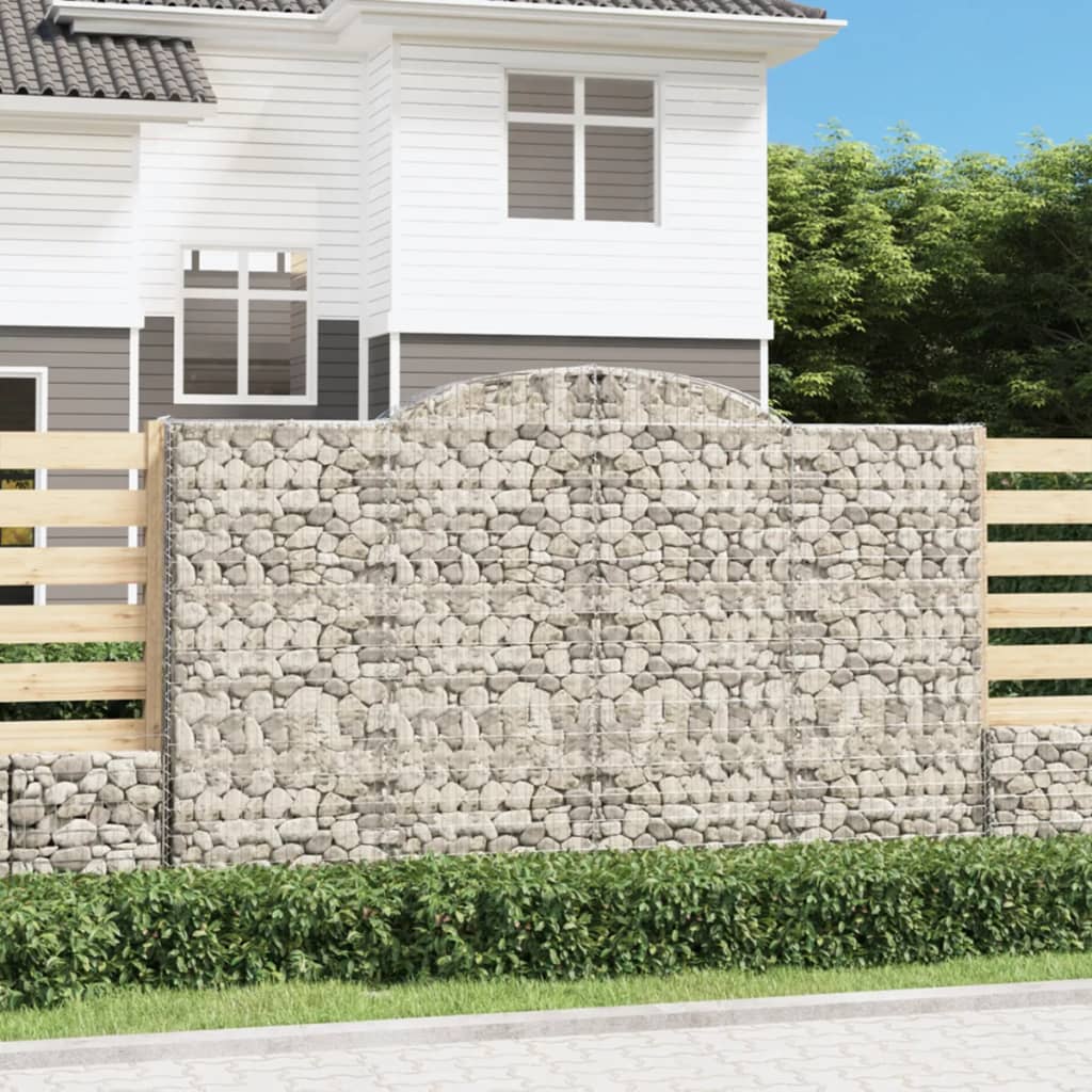 VidaXL Gabionen 2 Stück gebogen 300x50x180 200 cm Eisen