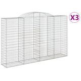 VidaXL Gabionen 3 Stück gebogen 300x50x180 200 cm Eisen
