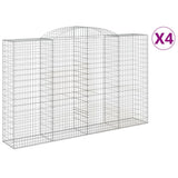 VidaXL Gabionen 4 Stück gebogen 300x50x180 200 cm Eisen